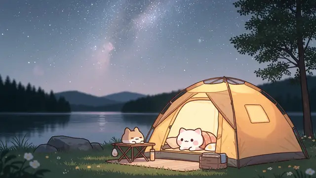 Kawaii Camp Tent — kawaii, cute, camping wallpaper