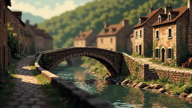 Stone Bridge Canal — vintage, cottagecore, nature wallpaper