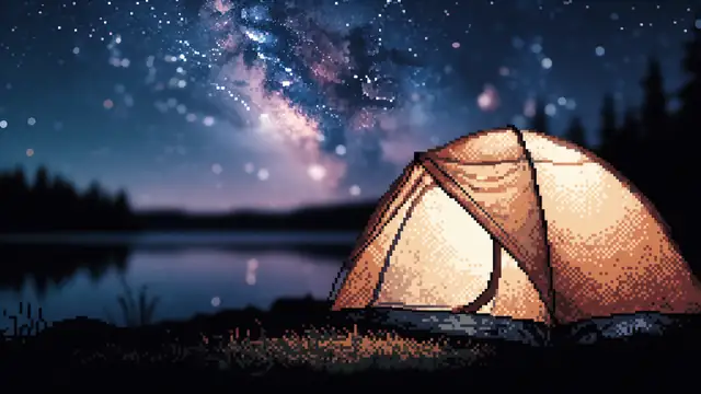 Glowing Tent Galaxy Night — stars, galaxy, night wallpaper