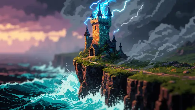 Lightning Castle Tower — gothic, dark, spooky wallpaper