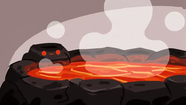 Ember Boulder — dark, lava, cute wallpaper