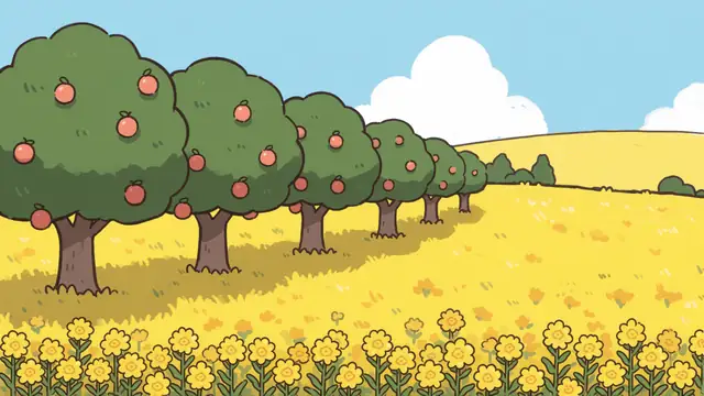 Apple Orchard — nature, summer, flowers wallpaper