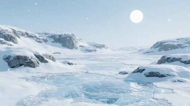 Frozen Moon Valley — winter, snow, moon wallpaper
