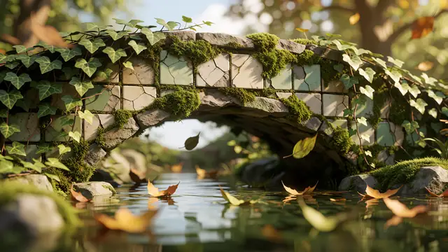 Ivy Stone Bridge — nature, autumn, cottagecore wallpaper