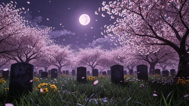 Sakura Graveyard — sakura, graveyard, gothic wallpaper